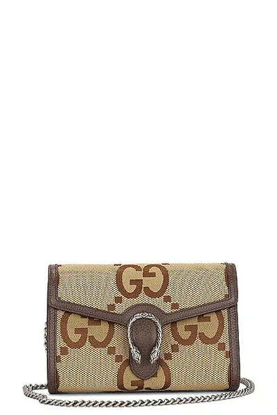 Pre-owned Gucci Jumbo Gg Dionysus Chain Shoulder Bag In Brown