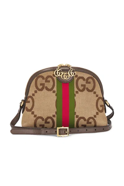 Pre-owned Gucci Jumbo Gg Ophidia Dome Shoulder Bag In Brown