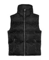 Gucci Gg Jacquard Sleeveless Down Jacket In Black