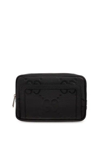 Gucci Jumbo Gg Pouch In Black
