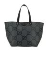 Gucci Jumbo Gg Shopping Bag In Black