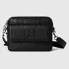 Gucci Jumbo Gg Leather Messenger Bag In Black