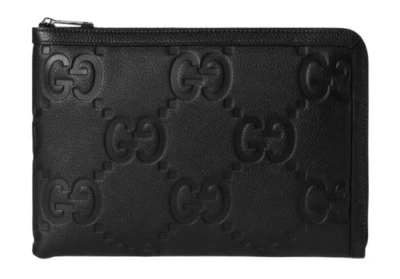 Gucci Jumbo Gg Small Travel Case In Black