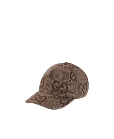 Gucci Jumbo Gg Wool Baseball Cap In Green