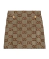 Gucci Jumbo Gg Wool Miniskirt In Brown