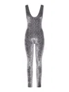 Gucci Women Jumpsuit With Gg Crystal Embroidery In Gray