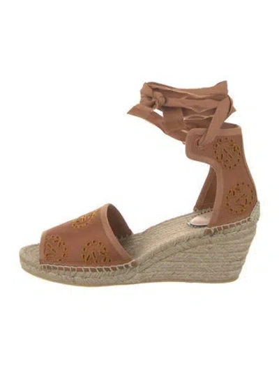 Pre-owned Gucci Jute Espadrilles In Brown