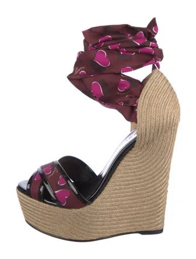 Pre-owned Gucci Jute Printed Espadrilles