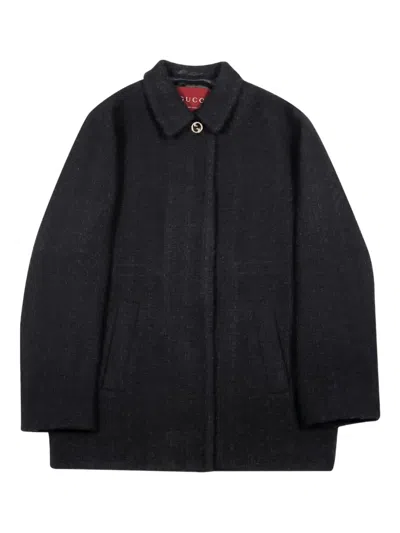 Gucci Kaput Button Coat In Black