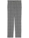 Gucci Horsebit Check Tailored Wool Trousers In Grey