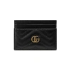 Gucci Gg Marmont Quilted Leather Card Holder In Black