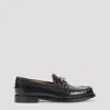 Gucci Leather Sneakers With Gold-tone Logo Strap In Black