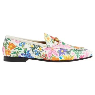 Pre-owned Gucci Ken Scott Jordaan Floral Print Loafer 36 In Sand