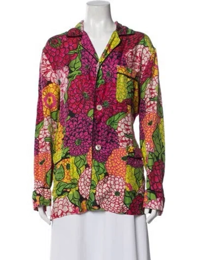 Pre-owned Gucci Ken Scott Silk Blouse In Pink