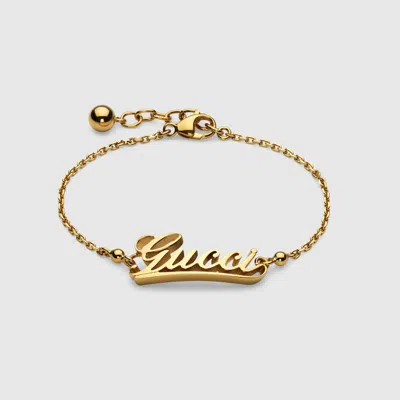 Gucci Chain Bracelet With Script In Yellow