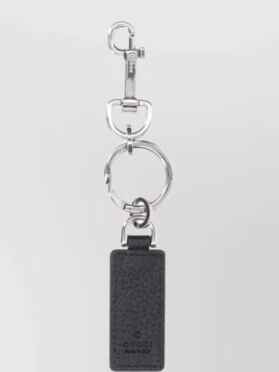 Gucci Key Holder With Metallic Keyring Attachment In Grey