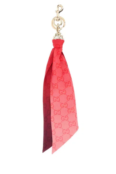 Gucci Fabric Keychain Featuring Gradient Design In Red