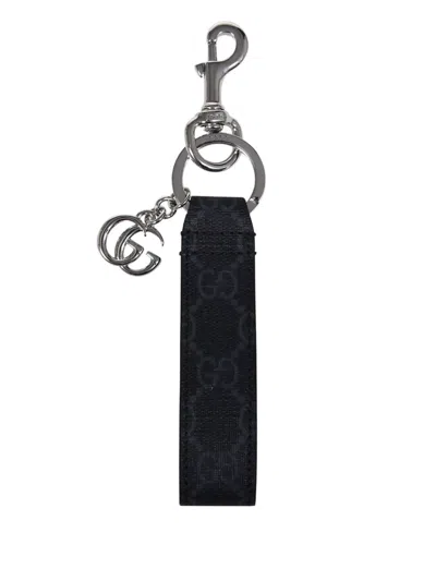 Gucci Keychain With Logo Charm In Black