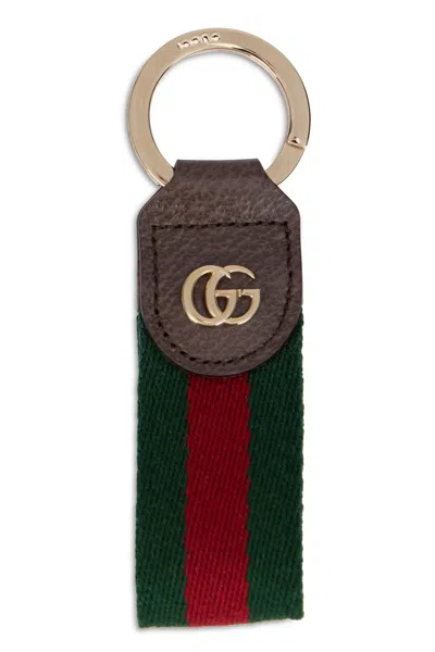Gucci Keychain With Web Band In Brown