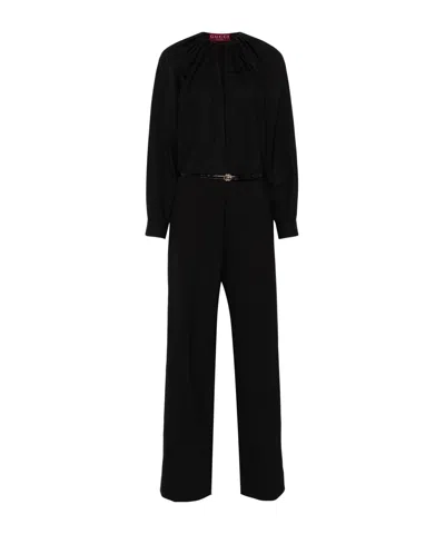 GUCCI GUCCI DOUBLE G BUCKLE KEYHOLE NECK JUMPSUIT
