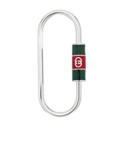Gucci Keyring With Web Detail In White