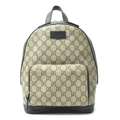 Pre-owned Gucci Khaki Gg Supreme Leather Backpack ()