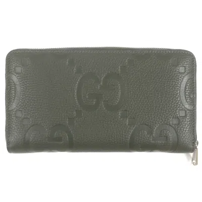 Pre-owned Gucci Khaki Leather Long Wallet (bi-fold) () In Brown
