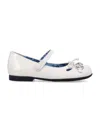 Gucci Horsebit Ballet Flats In White