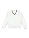 Gucci White Sweater For Kids With Web Detail In White
