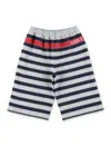 Gucci Cotton Bermuda Shorts In Grey/blue Stripes