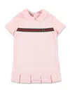 Gucci Branded Short-sleeved Cotton-jersey Dress 6 Months - 3 Years In Rose