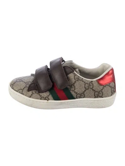 Pre-owned Gucci Babies' Kid Boys' Gg Patterned Low-top Sneakers In Neutrals
