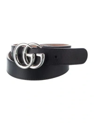 Pre-owned Gucci Kid's Gg Marmont Belt In Black