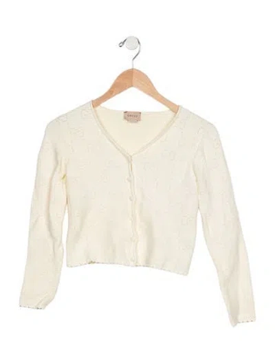 Pre-owned Gucci Kid Girl's Knit Cardigan W/tags In Neutrals