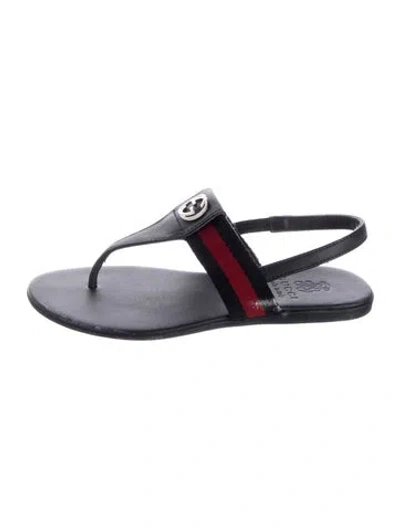 Pre-owned Gucci Babies' Kid's Girl's Leather Sandals In Blue
