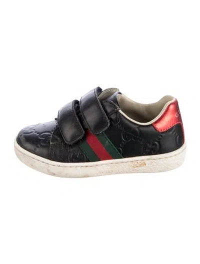 Pre-owned Gucci Babies' Kid's Leather Low Top Shoes In Black