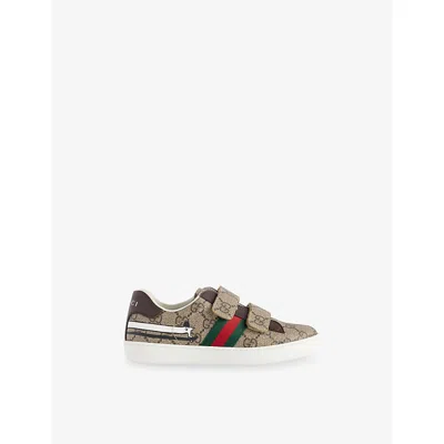Gucci B.e-multi/co/vrv/co Kids' Ace Canvas Trainers Eur 30 / 12 Uk