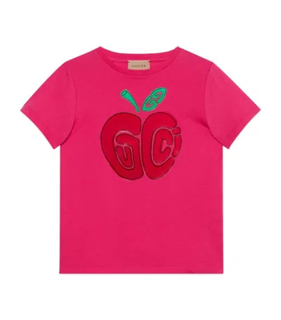 Gucci Kids Apple Logo T-shirt (4-12 Years) In Pink
