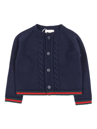 Gucci Kids B L/s Cardigan Wo Plain St W/ In Blue