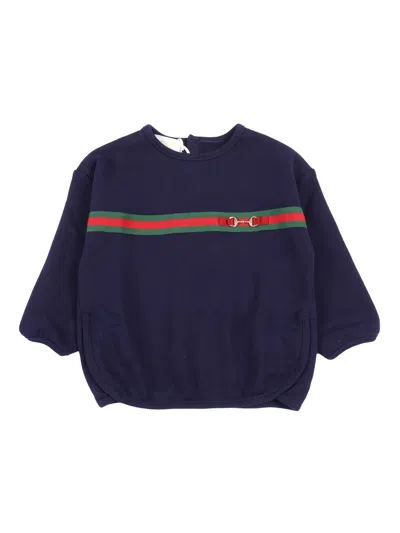 Gucci Kids B  L/s Sweatshirt Felted Cotto In Blue