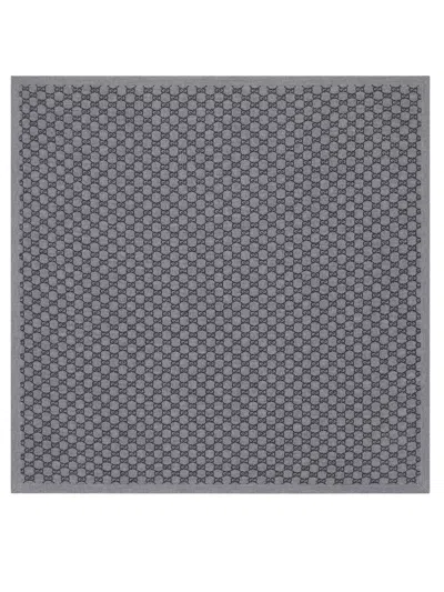 Gucci Kids Baby Big Monogram Gg Scarf In Gray
