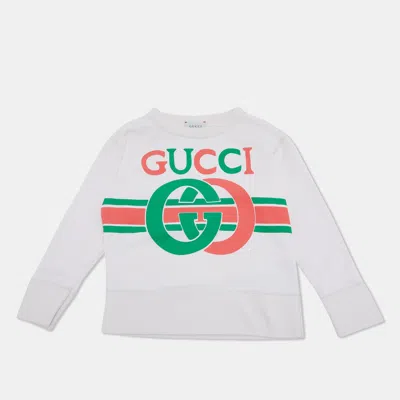 Pre-owned Gucci Kids Beige Interlocking Gg Cotton Sweatshirt 5yr In Sand