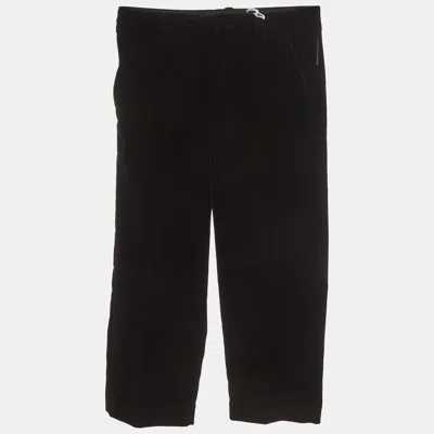 Pre-owned Gucci Kids Black Velvet Straight Leg Trousers 4 Yrs