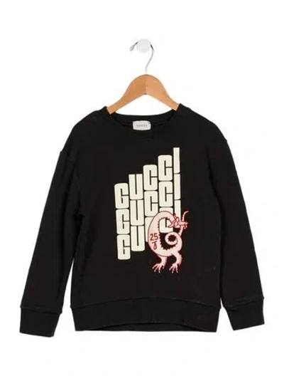 Pre-owned Gucci Kids Boys' Dragon Embroidered Logo Sweatshirt In Neutrals