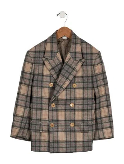 Pre-owned Gucci Kids Boys Patterned Blazer In Neutrals