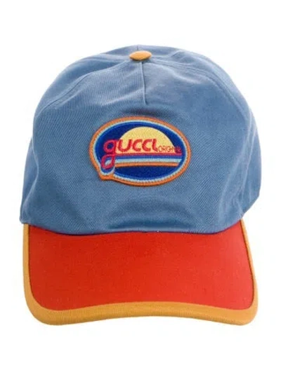 Pre-owned Gucci Kids' Cotton Canvas Hat W/ Tags In Blue