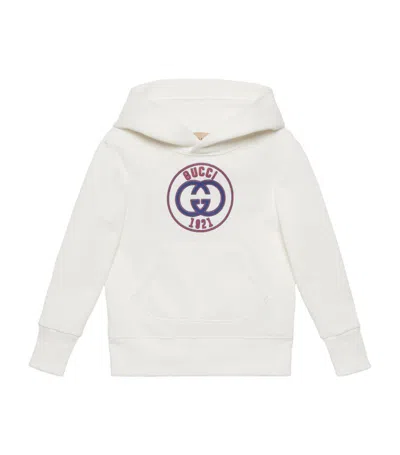 Gucci Kids Cotton Logo Print Sweatshirt (4-12 Years) In White