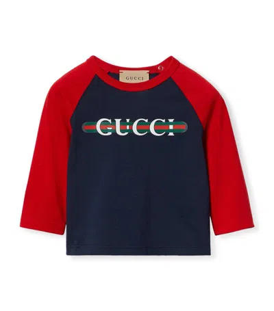Gucci Kids Cotton Logo T-shirt (3-36 Months) In Black