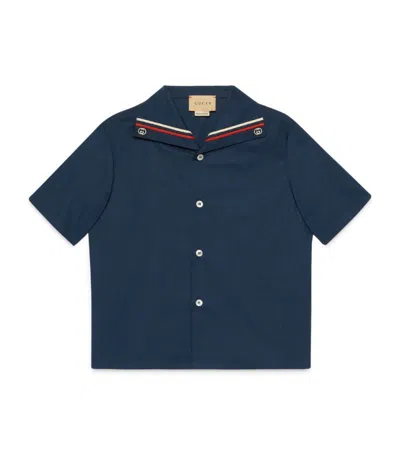 Gucci Kids' Cotton Shirt (4-12 Years) In Blue