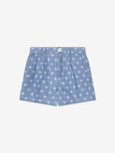 Gucci Kids Denim Shorts In Blue